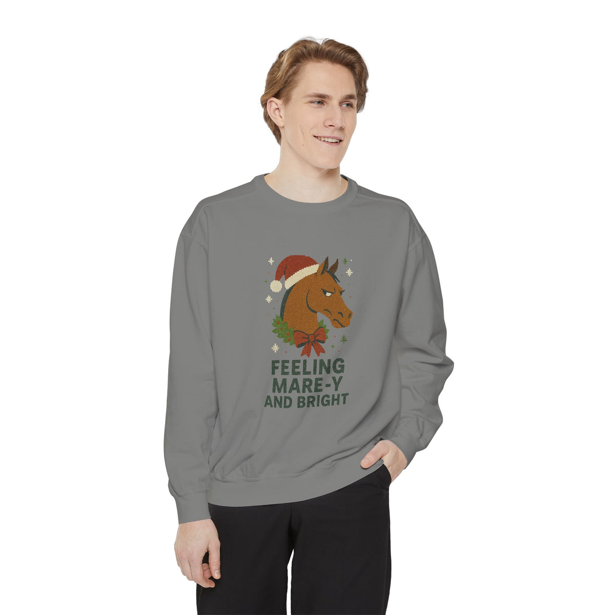 Feeling Mare-y and Bright Christmas Horse Sweatshirt (Premium) - view 12