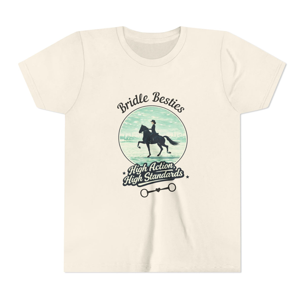 High Action, High Standards Saddle Seat Horse Show Youth T-Shirt - Bridle Besties