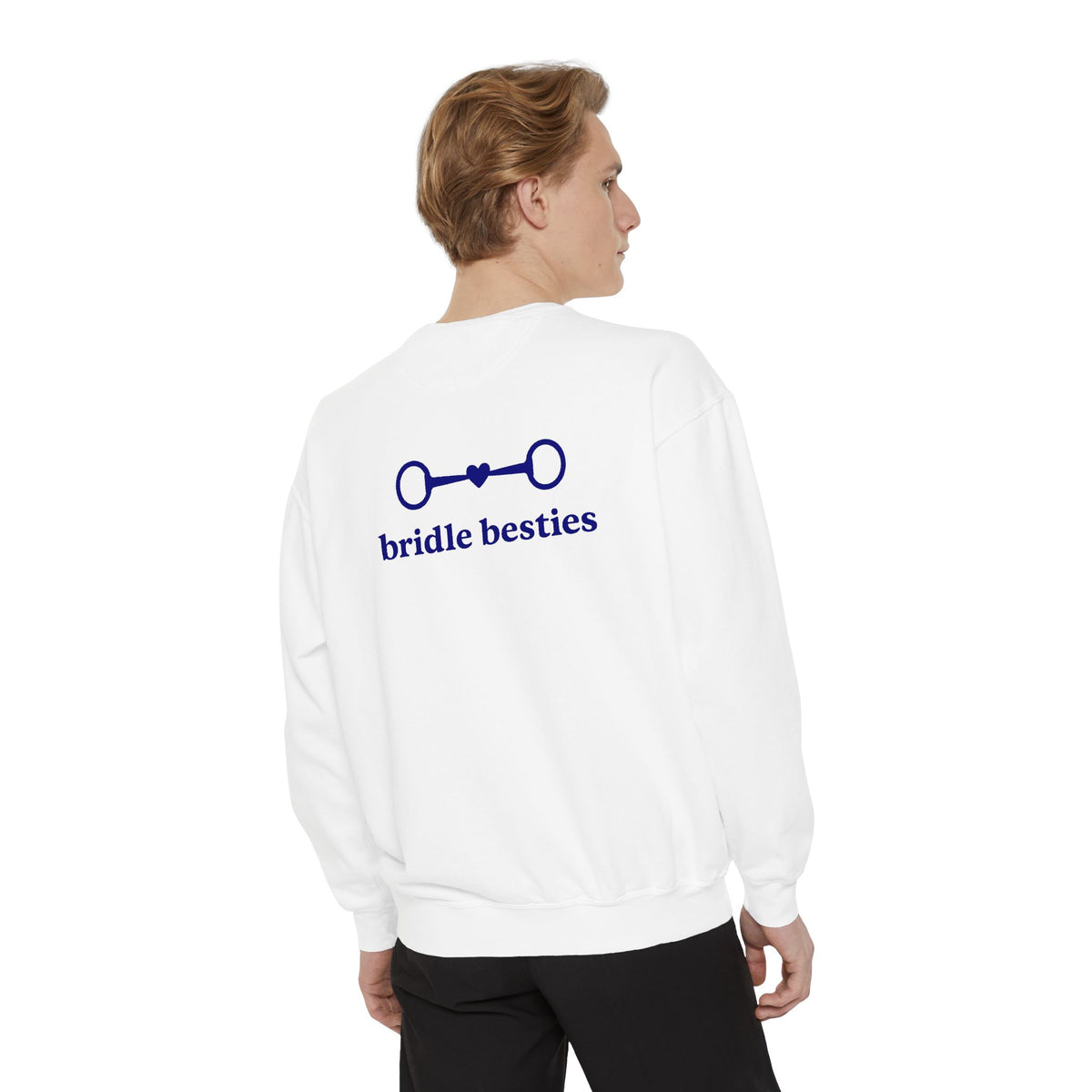 Bridle Besties Preppy Wordmark Sweatshirt (Navy, Premium) - view 11