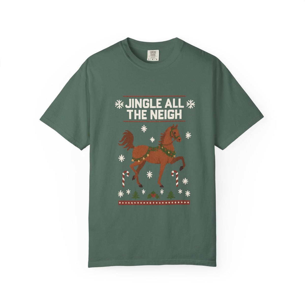 Jingle All The Neigh Christmas Horse T-Shirt - Bridle Besties