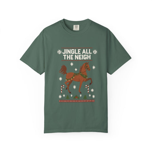 Jingle All The Neigh Christmas Horse T-Shirt - Bridle Besties