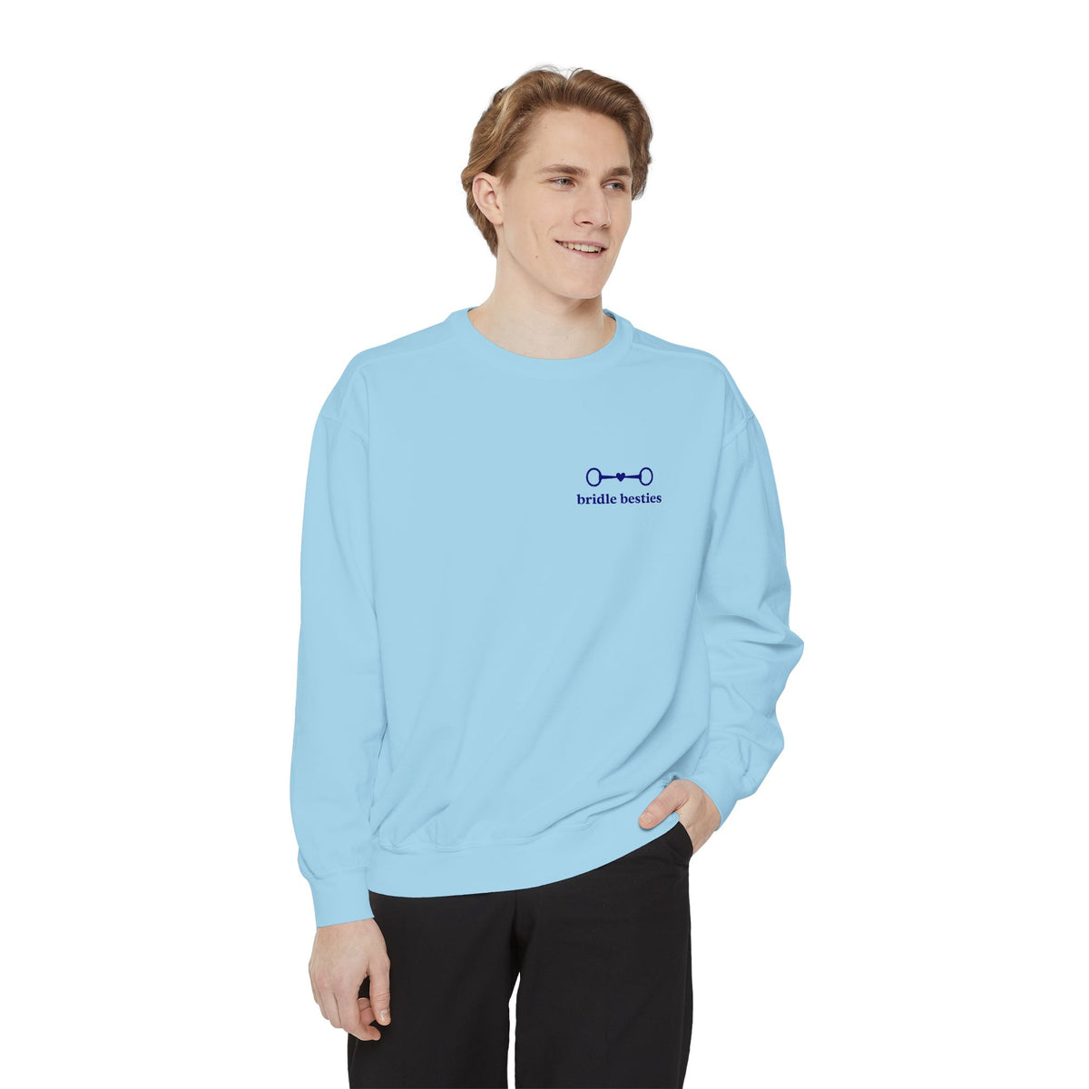 Bridle Besties Preppy Wordmark Sweatshirt (Navy, Premium) - view 19