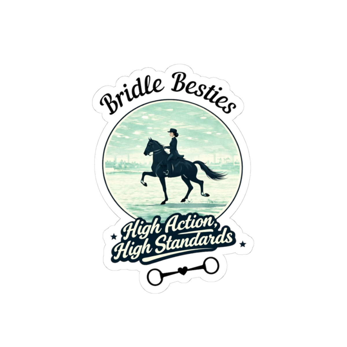 High Action, High Standards Saddle Seat Horse Show Sticker - view 4