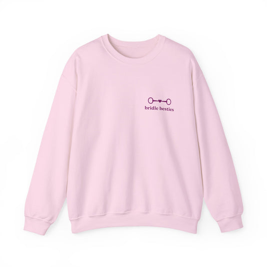 Bridle Besties Preppy Wordmark Sweatshirt (Plum) - Bridle Besties