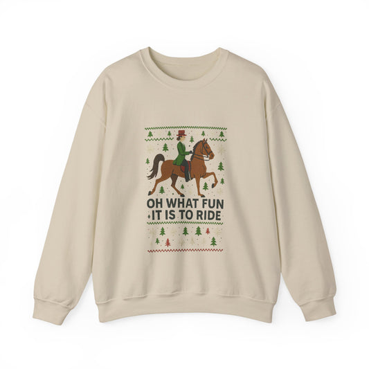 Oh What Fun It Is To Ride Christmas Horse Sweatshirt - Bridle Besties