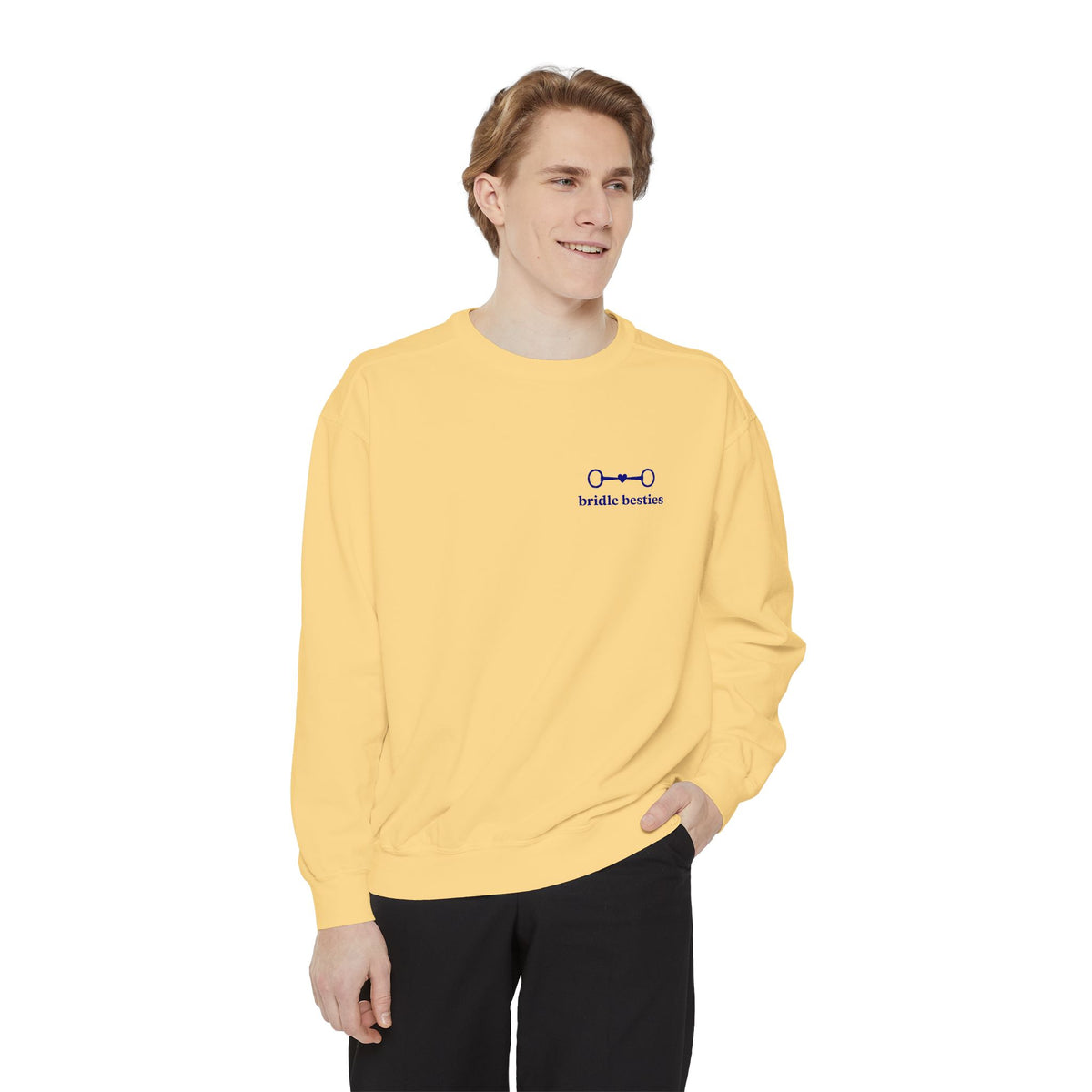 Bridle Besties Preppy Wordmark Sweatshirt (Navy, Premium) - view 13