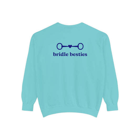 Bridle Besties Preppy Wordmark Sweatshirt (Navy, Premium) - Bridle Besties