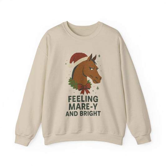 Feeling Mare-y and Bright Christmas Horse Sweatshirt - Bridle Besties