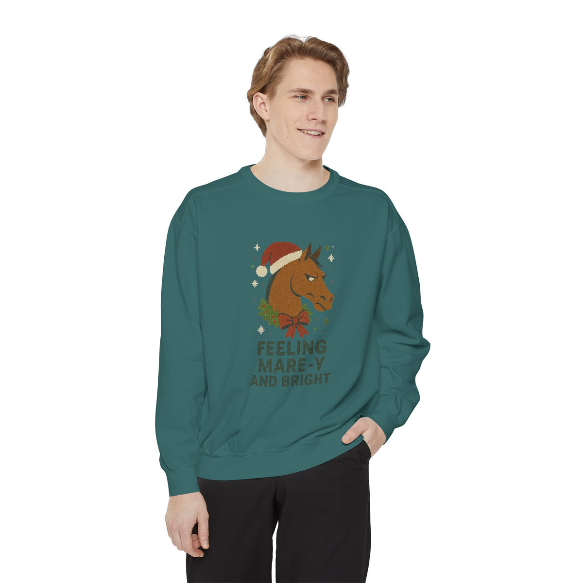 Feeling Mare-y and Bright Christmas Horse Sweatshirt (Premium) - view 15